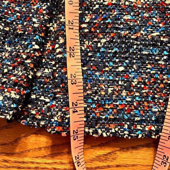Duffield Lane Navy Confetti Tweed Ellis Top Size S - Picture 12 of 13
